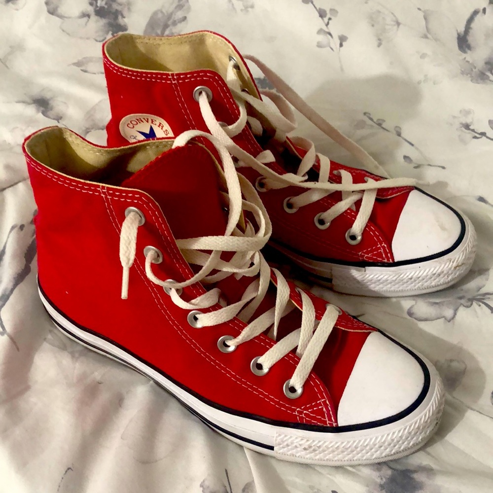 Red high top converse